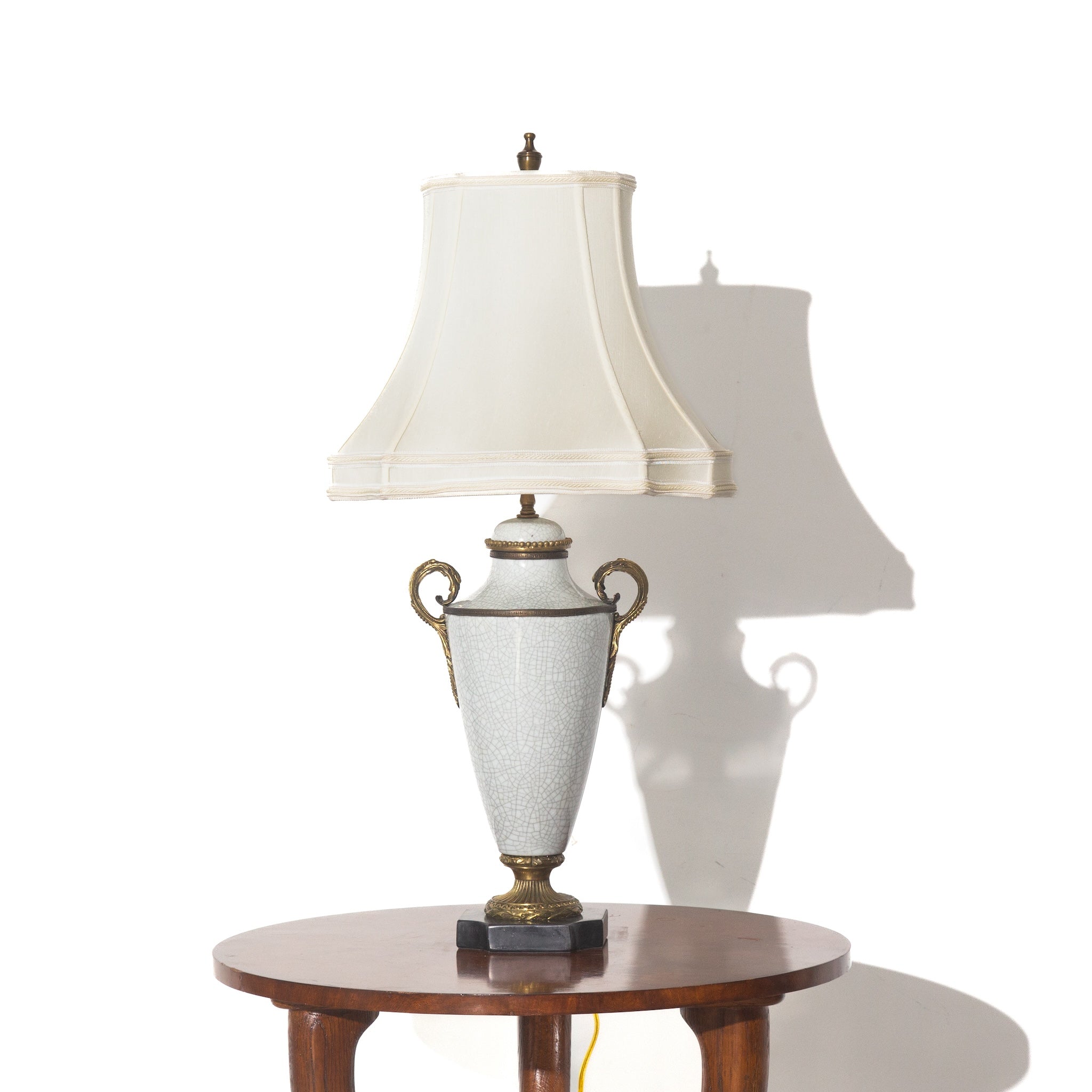 Vintage Porcelain and Marble Table Lamp 