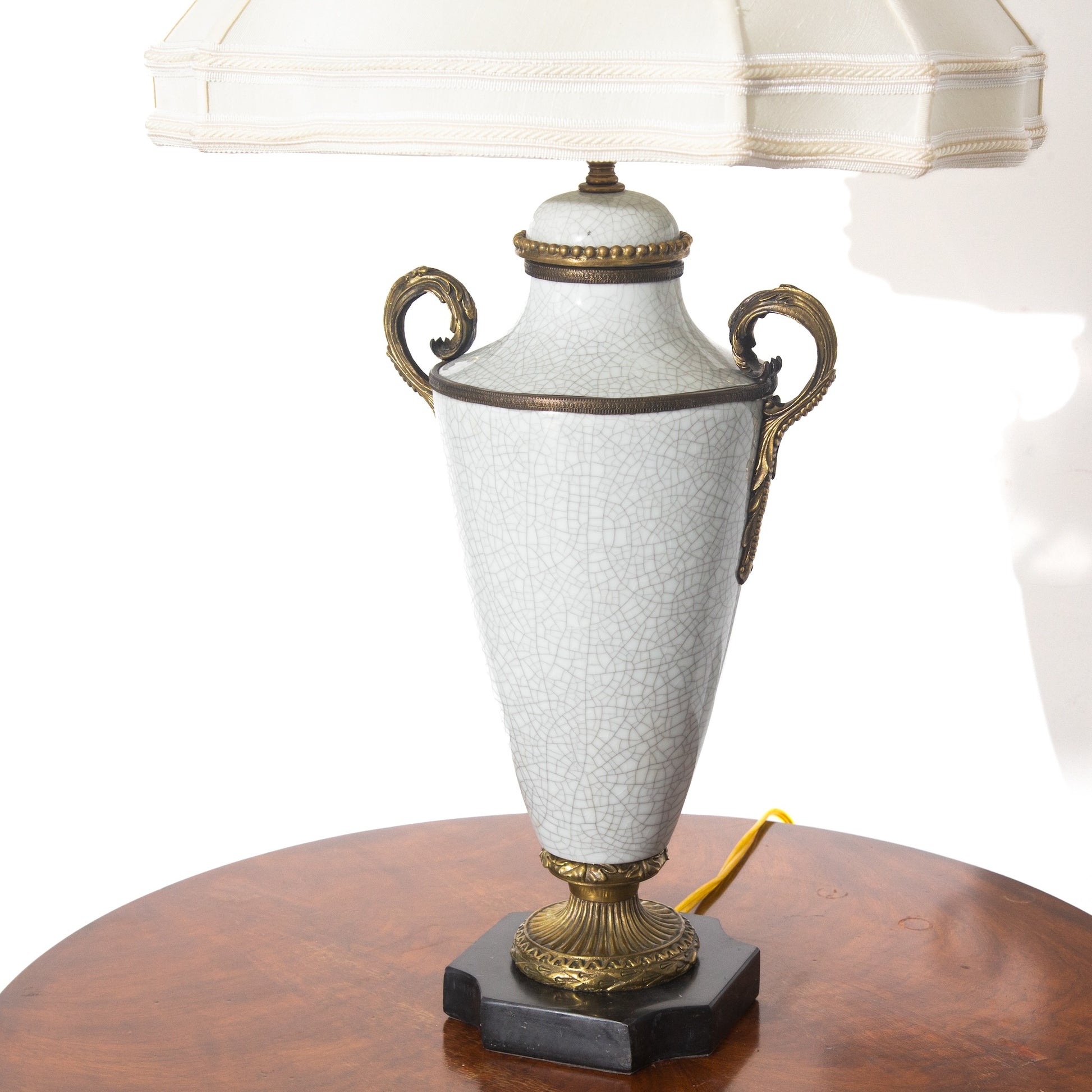 Vintage Porcelain and Marble Table Lamp
