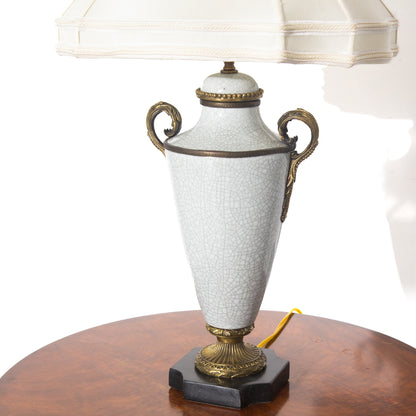 Vintage Porcelain and Marble Table Lamp