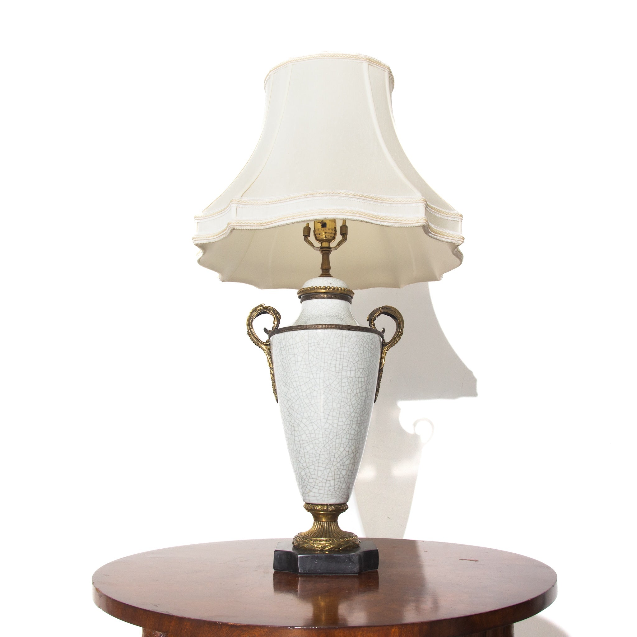 Vintage Porcelain and Marble Table Lamp