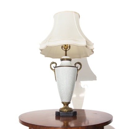 Vintage Porcelain and Marble Table Lamp