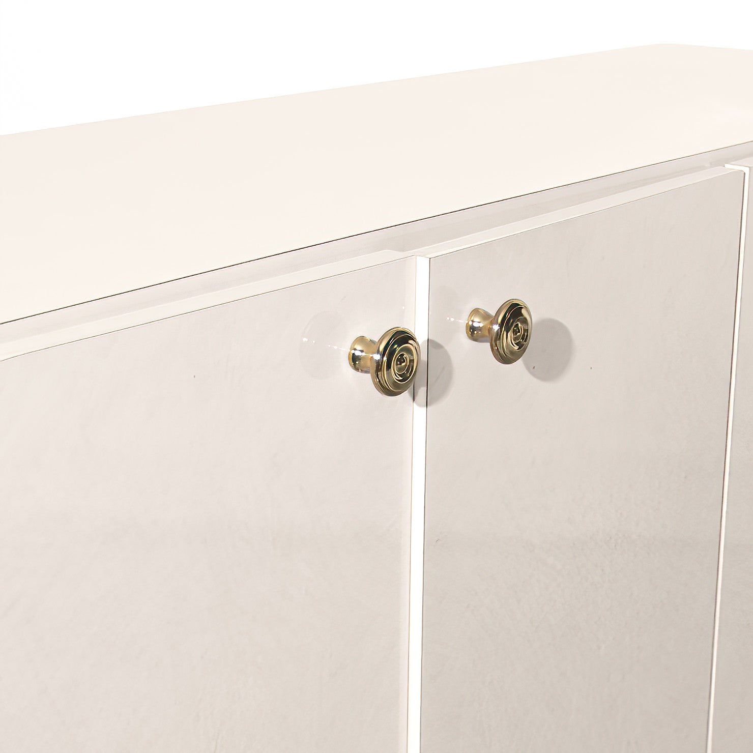 Vintage Postmodern Formica Cream Waterfall Edge Cabinet Dresser