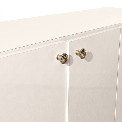 Vintage Postmodern Formica Cream Waterfall Edge Cabinet Dresser