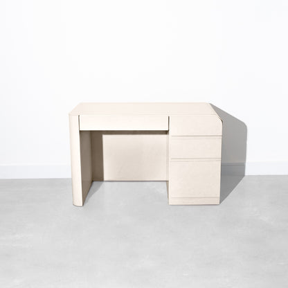 Vintage Postmodern Formica Cream Waterfall Edge Desk