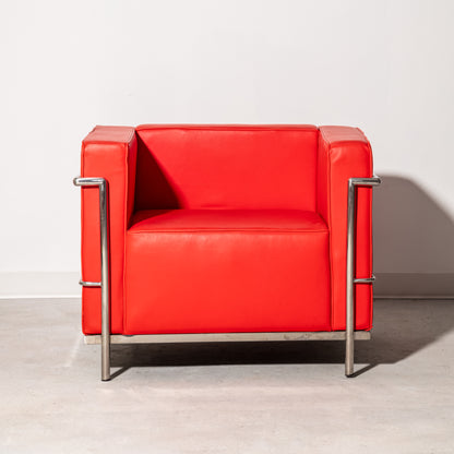 Red Le Corbusier style armchair