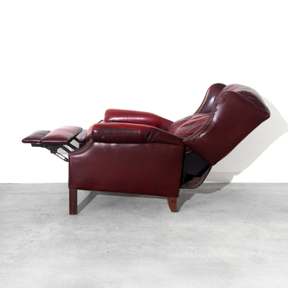 Vintage Red Leather Brandington Young Leather Recliner Lounge Chair