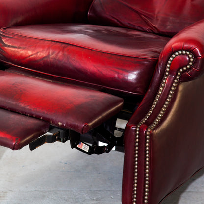 Vintage Red Leather Brandington Young Leather Recliner Lounge Chair