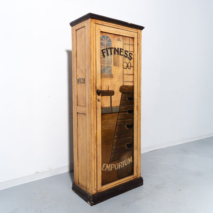 Hand-Painted Solid Wood "Fitness Emporium" Wardrobe