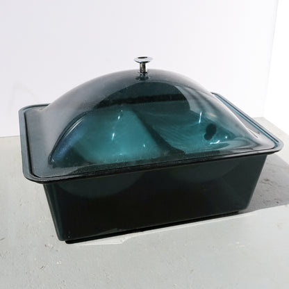 Mid-Century Modern Blue Acrylic Food Server