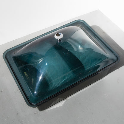 Mid-Century Modern Blue Acrylic Food Server