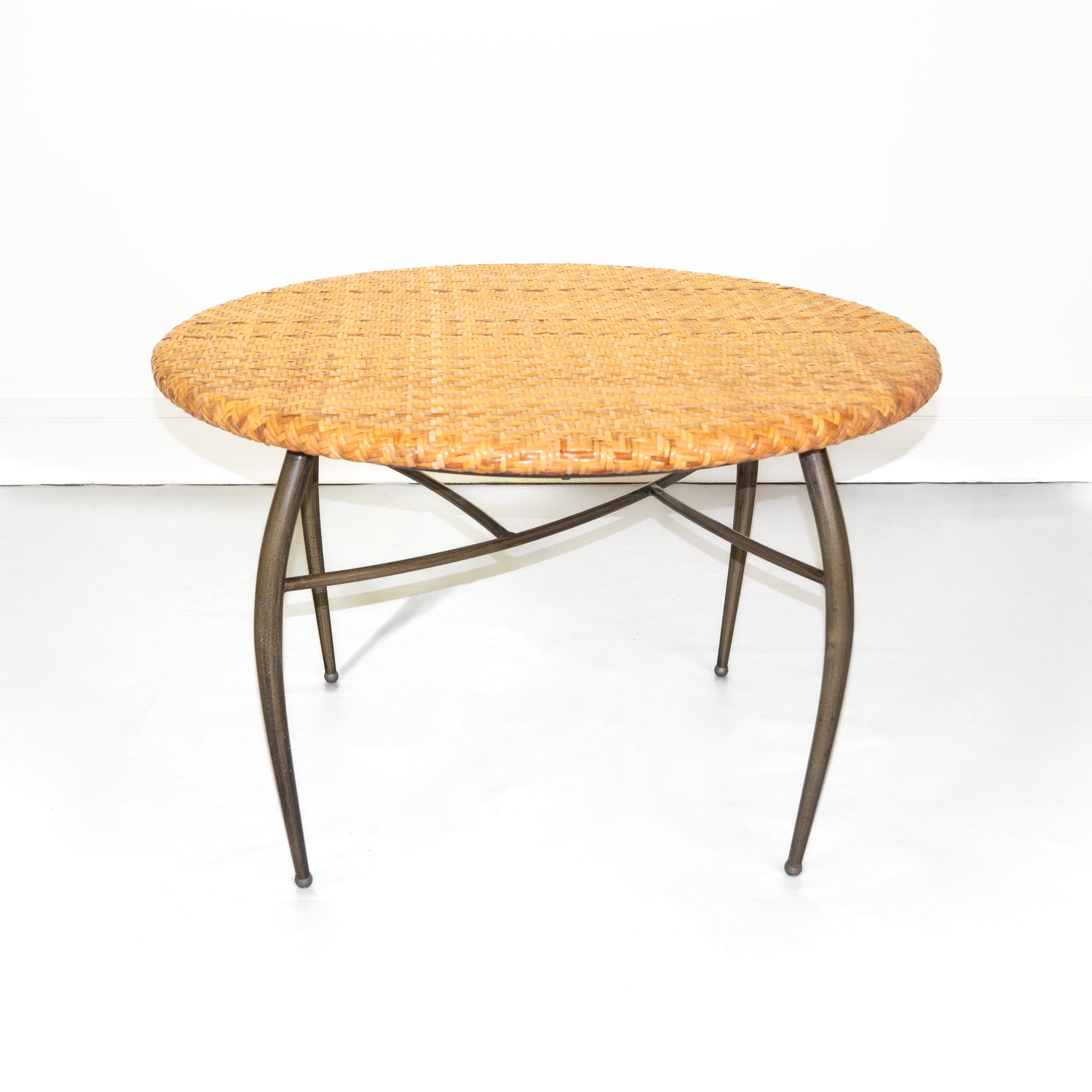 Vintage Glass Bamboo Coffee Table