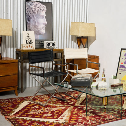 1960s Black Vinyl Director Chair by Robert Kjer Jacobsen for Virtue Brothers