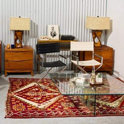 Carved Solid Hardwood Sculptured Lamps (2 Available)