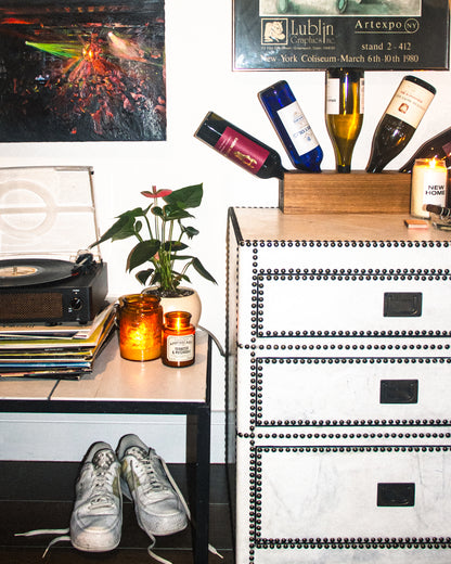 Restoration Hardware Leather and Brass Chest