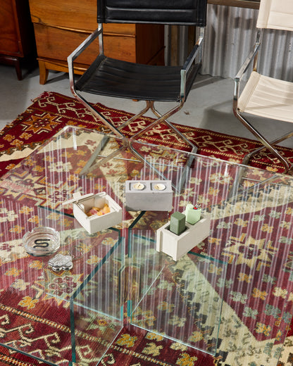 Postmodern Glass Top Coffee Table