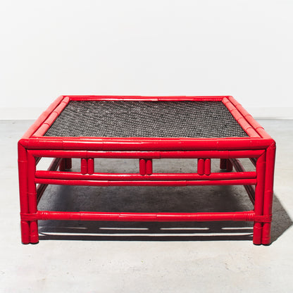 Refurbished Bamboo Woven Coffee Table