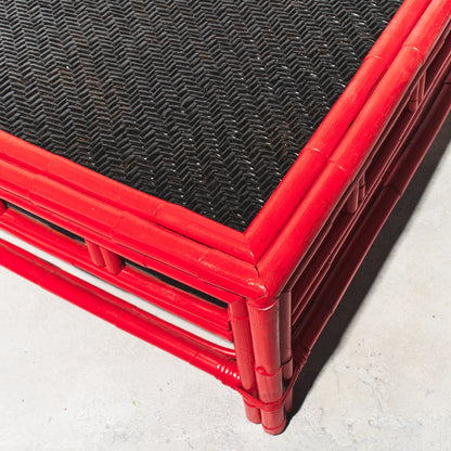 Refurbished Bamboo Woven Coffee Table