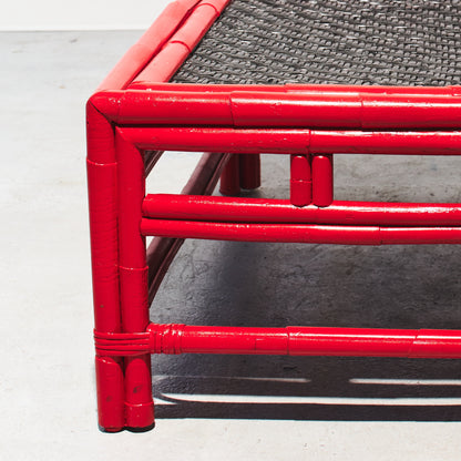 Refurbished Bamboo Woven Coffee Table
