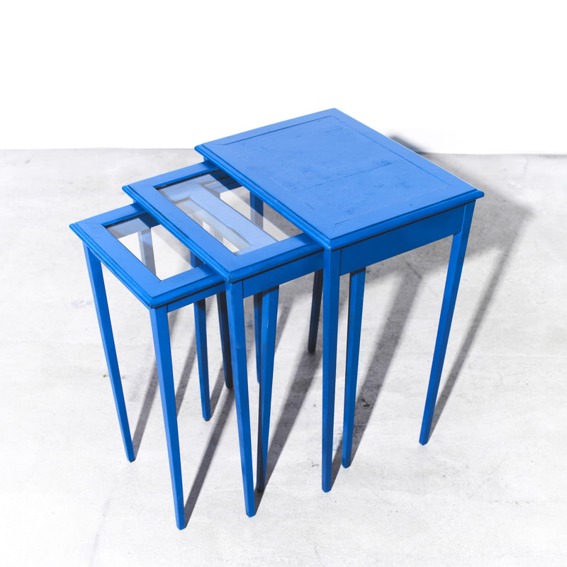 Blue Refurbished Antique Nesting Tables
