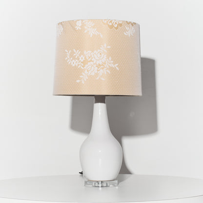Refurbished Lace Milk Glass Lamp
