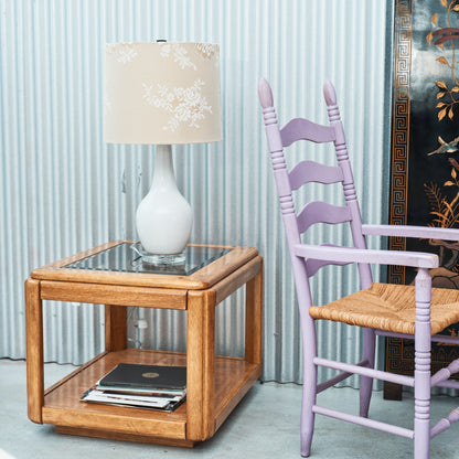 Refurbished Lace Milk Glass Lamp