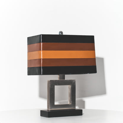 Refurbished Mid-century Modern Striped Vinyl Lamp