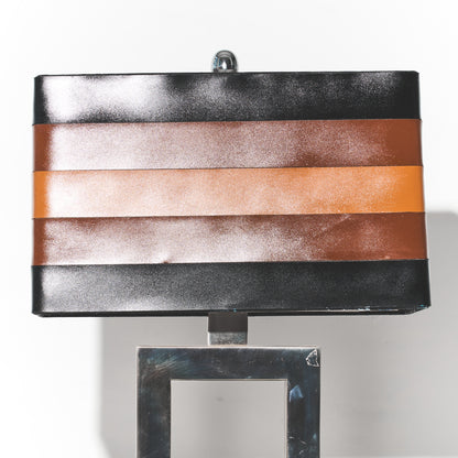 Refurbished Mid-century Modern Striped Vinyl Lamp