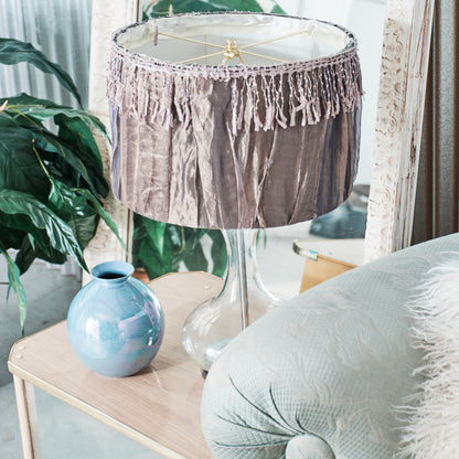 Refurbished Purple Fringe Glass Lamp