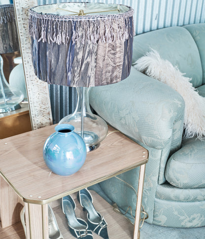 Refurbished Purple Fringe Glass Lamp